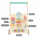 Wooden Batch Order Baby Multifunctional Music Learning Building Block Play Trolley Wooden Activity Walker for babies